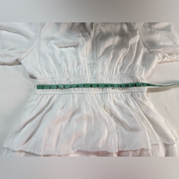 J. GEE White split V neckline Lace hem Maxi Dress size 2X - Picture 13 of 14